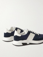 TOM FORD - Jagga Leather-Trimmed Nylon and Suede Sneakers - Blue