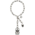 Alexander McQueen Silver Beetle and Skull Bracelet