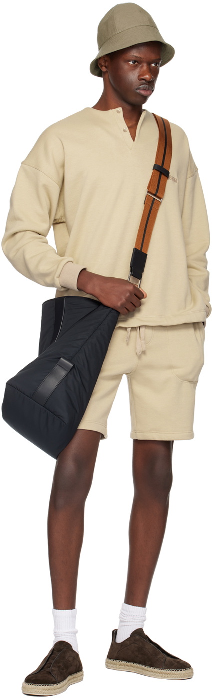 ZEGNA Black Technical Fabric Holdall Duffle Bag