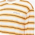 Edwin Men's Long Sleeve Quarter Stripe T-Shirt in Orange