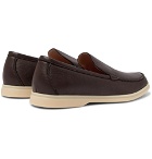 Loro Piana - Summer Walk Full-Grain Leather Loafers - Men - Dark brown