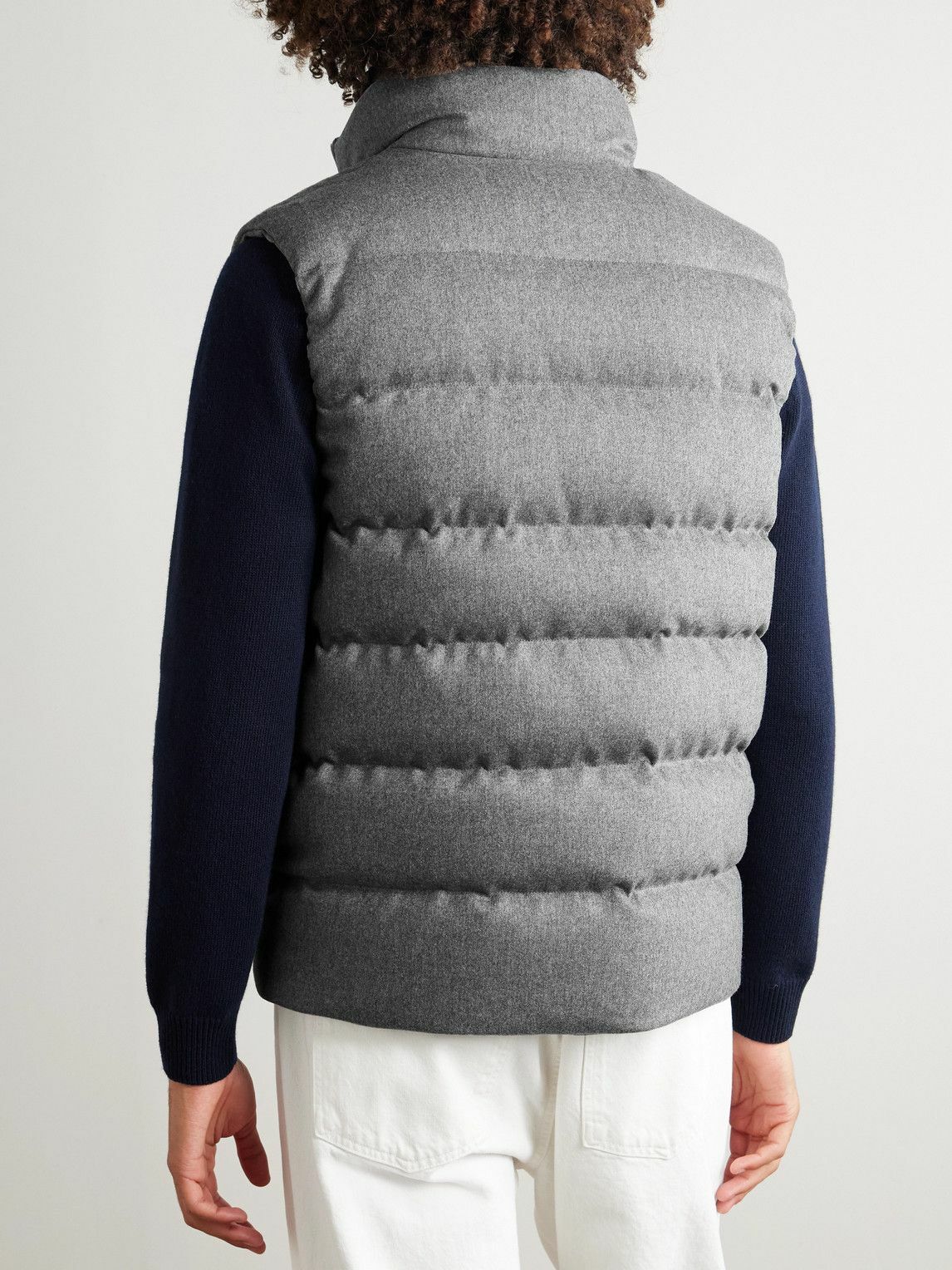 Incotex - Montedoro Slim-Fit Quilted Wool and Cashmere-Blend Down Gilet - Gray