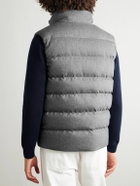 Incotex - Montedoro Slim-Fit Quilted Wool and Cashmere-Blend Down Gilet - Gray