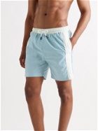 Solid & Striped - The California Slim-Fit Mid-Length Cotton-Blend Chambray Swim Shorts - Blue