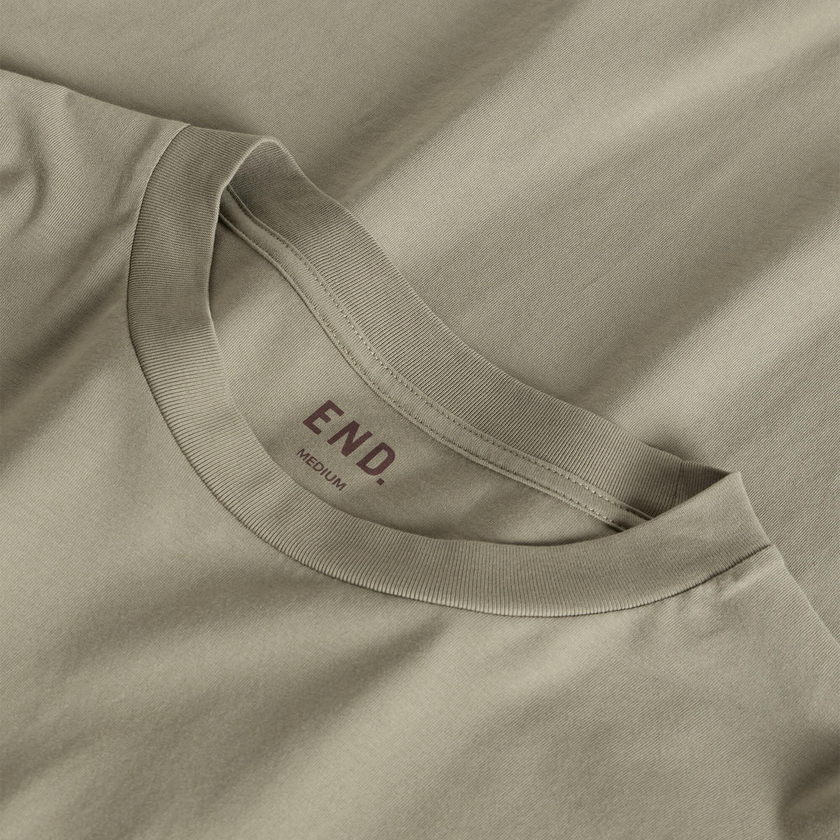 END. Worn Established T-shirt in Khaki