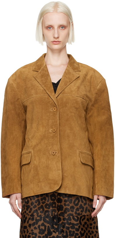 Photo: Staud Tan Corrine Leather Jacket