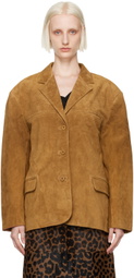 Staud Tan Corrine Leather Jacket