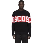 GCDS Black and Red Logo Sweater