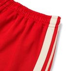 Gucci - Webbing-Trimmed Tech-Jersey Shorts - Red