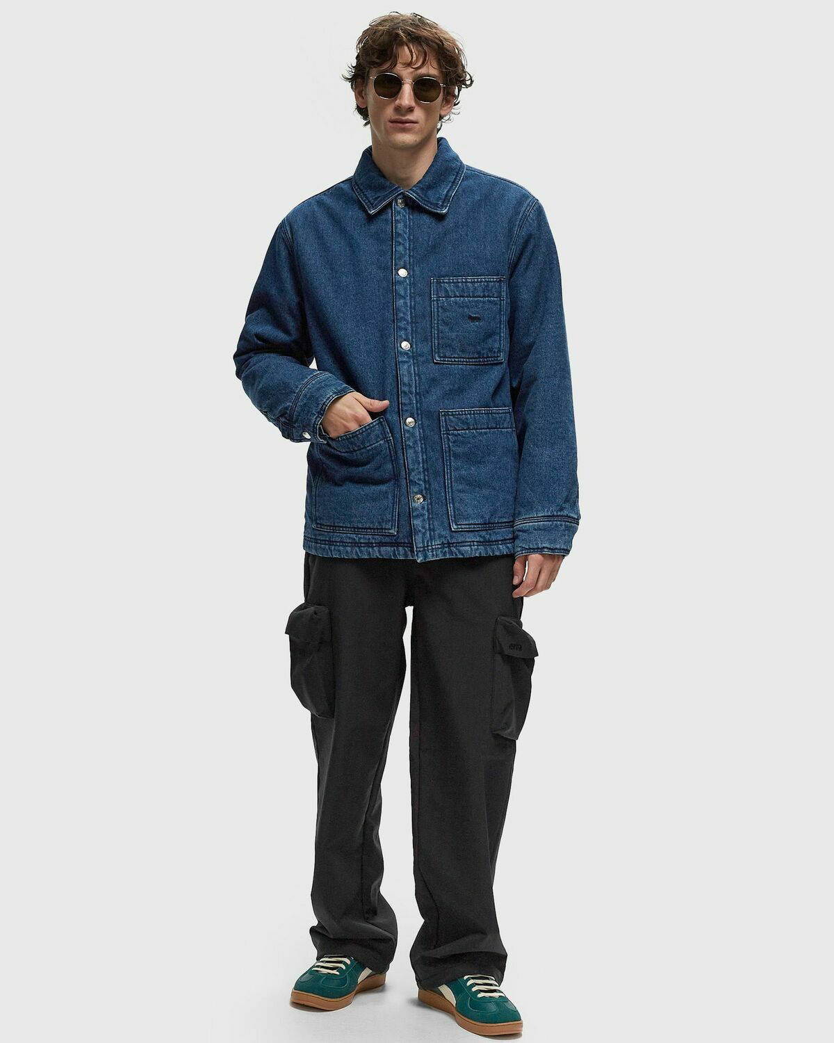 Maison Kitsune Padded Workwear Jacket Blue Denim Jackets Maison