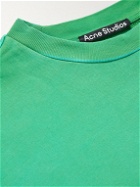 Acne Studios - Logo-Appliquéd Garment-Dyed Cotton-Jersey Sweatshirt - Green