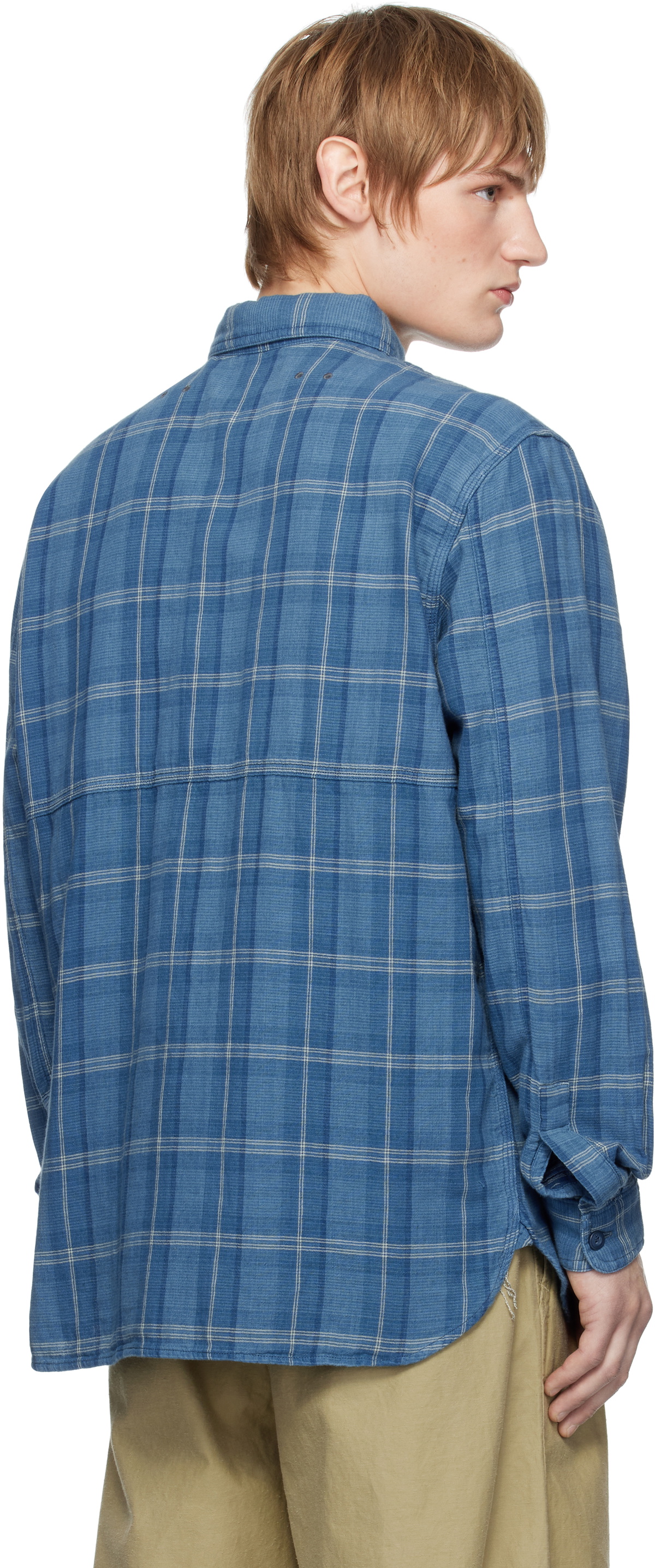 RRL Indigo Plaid Double-Faced Work Shirt RRL