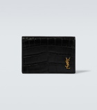 Saint Laurent - Logo croc-effect leather wallet