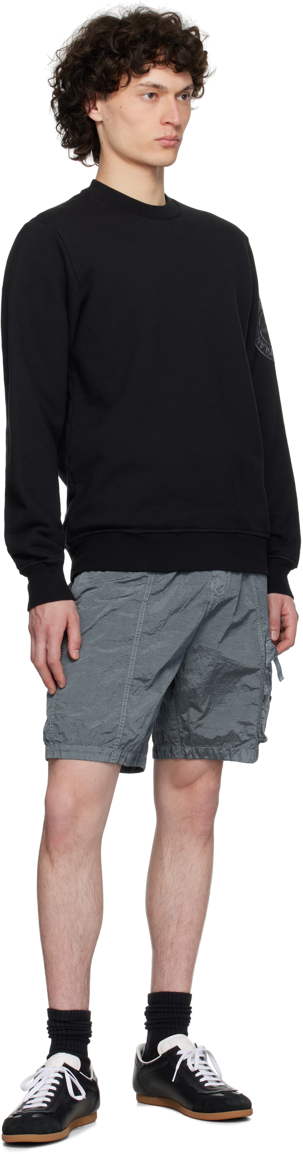 Stone Island Black Cotton Fleece Sweatshirt