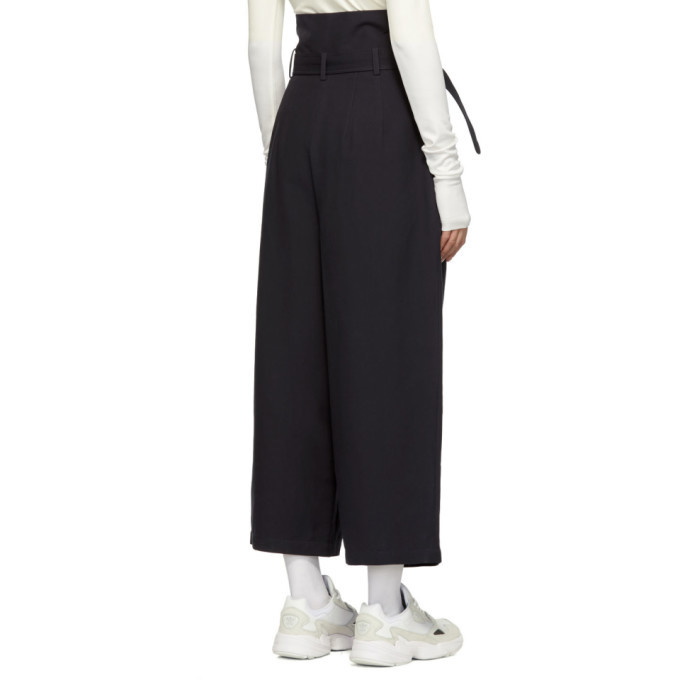 Enfold Navy Wide-Leg Trench Trousers Enfold