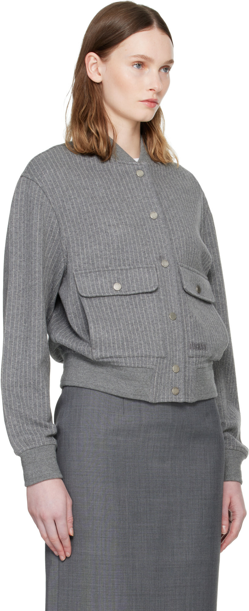 MACKAGE Grey JUNIPER-K Brushed Knit Bomber Jacket