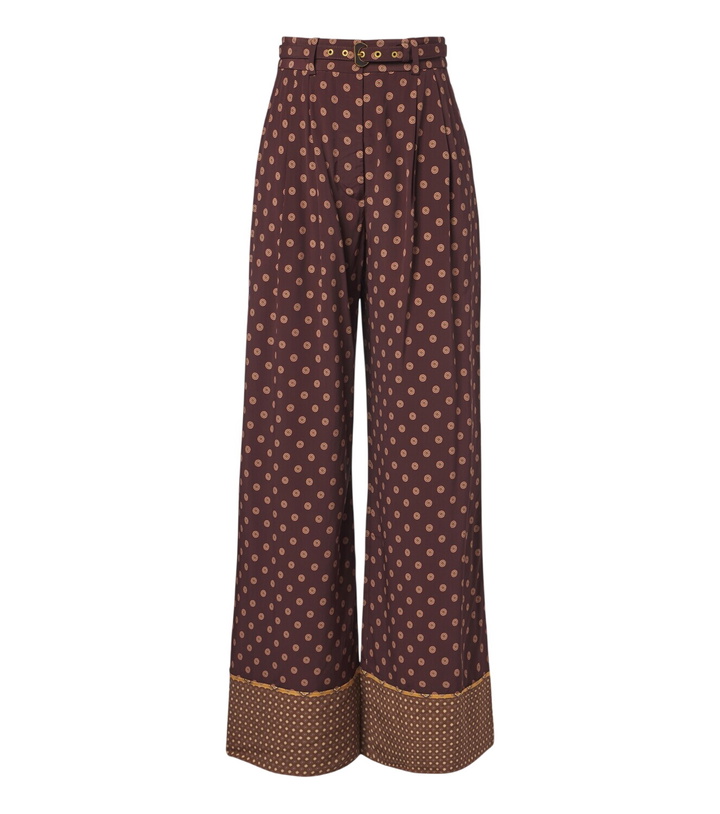Photo: Zimmermann Belted printed wide-leg pants