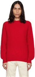 Drake's Red Brushed Sweater
