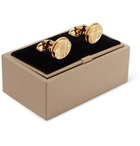 Burberry - Checked Gold-Tone Cufflinks - Men - Gold