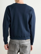 CELINE - Logo-Appliquéd Cotton-Jersey Sweatshirt - Blue