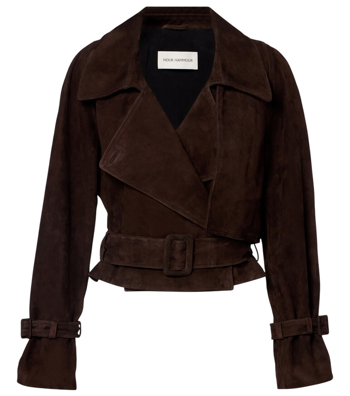Photo: Nour Hammour Hatti cropped suede jacket
