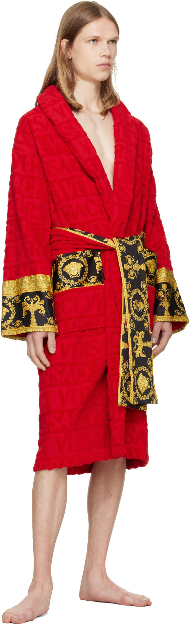 Versace Red 'I Heart Baroque' Bathrobe
