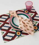 La DoubleJ Pink Scarab Large set of 2 napkins