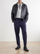 Folk - Drawcord Assembly Straight-Leg Brushed Cotton Trousers - Blue