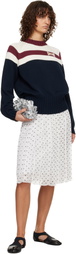 Marni Off-White & Navy Contrast Stripe Cotton Sweater
