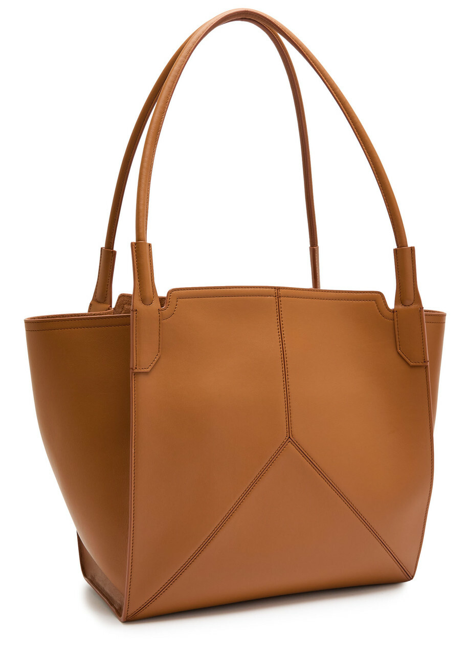 Victoria Beckham Victoria Small Panelled Leather Tote - Tan - One Size