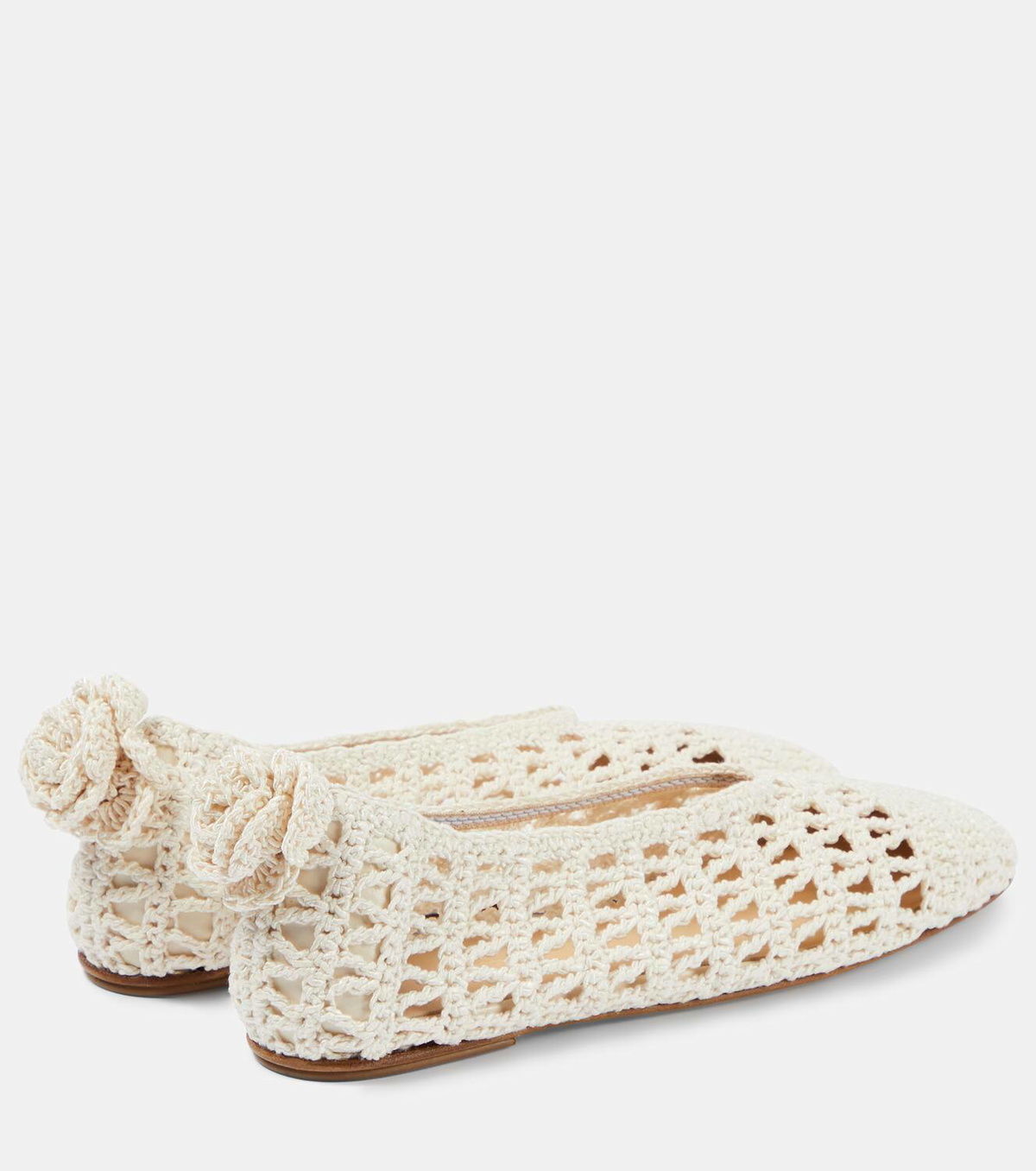 【Magda Butrym】 Crochetバレエフラット Crochet ballet flats in cream