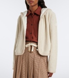Moncler Hooded waffle-knit cardigan