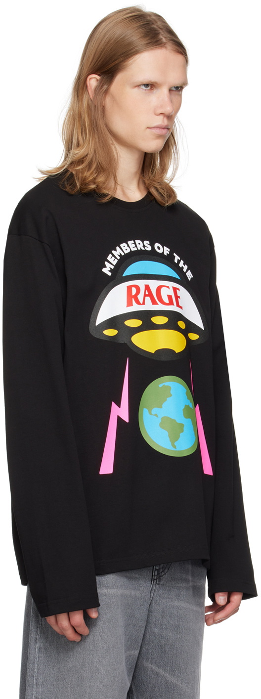 Members of the Rage Black Printed Hero Logo Long Sleeve T-Shirt