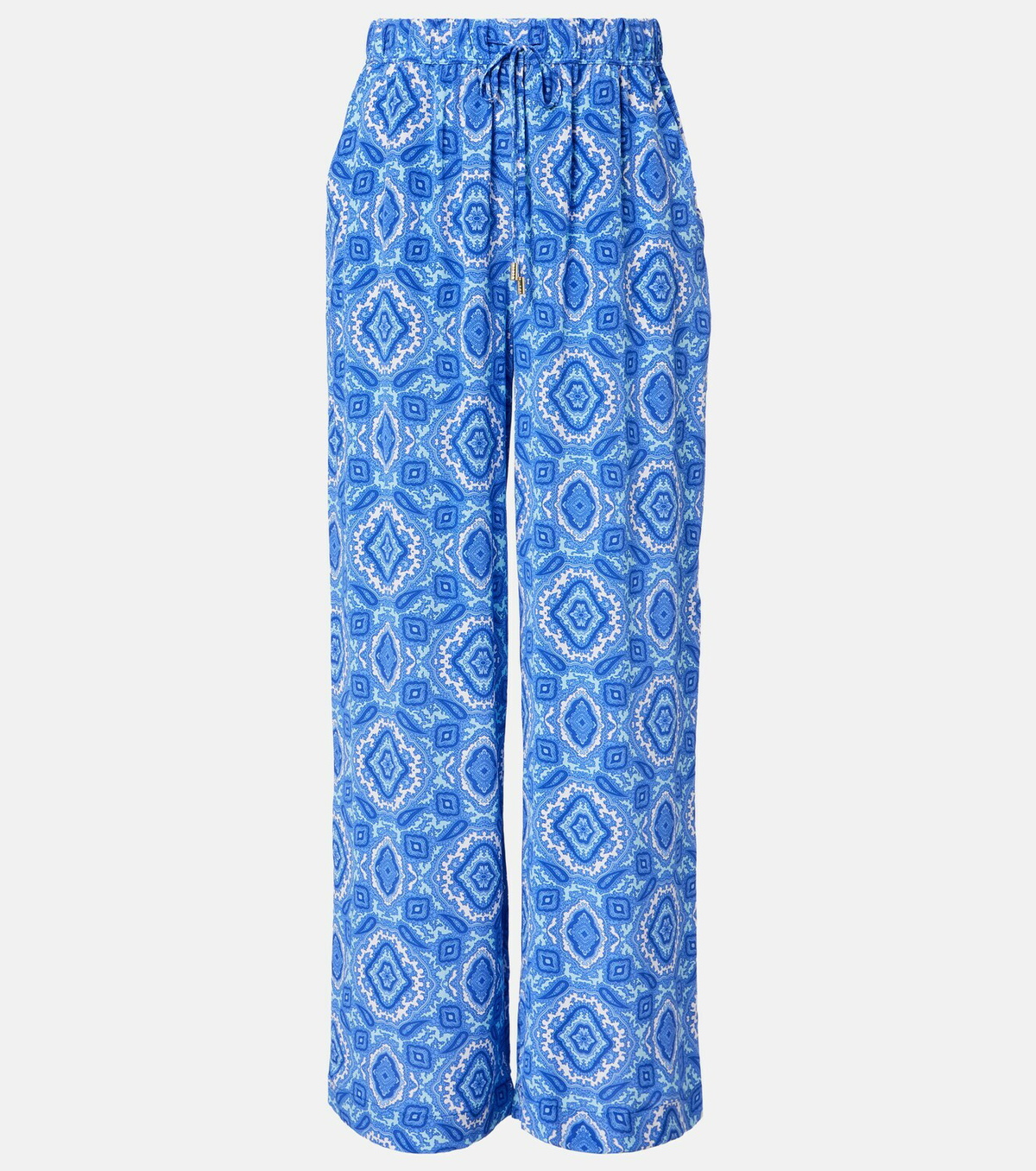 Heidi Klein Mykonos printed silk wide-leg pants