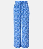 Heidi Klein Mykonos printed silk wide-leg pants
