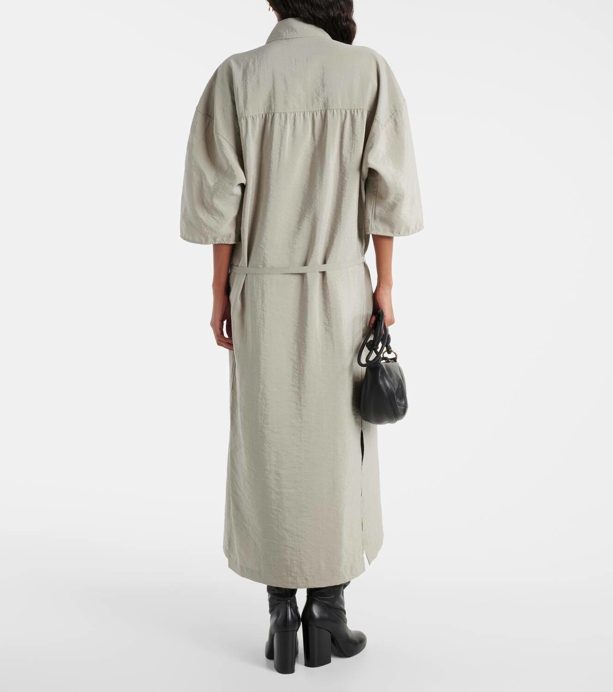 strapless open back dress Pleated Shirt Dress — Ivory – La Garçonne main image 0