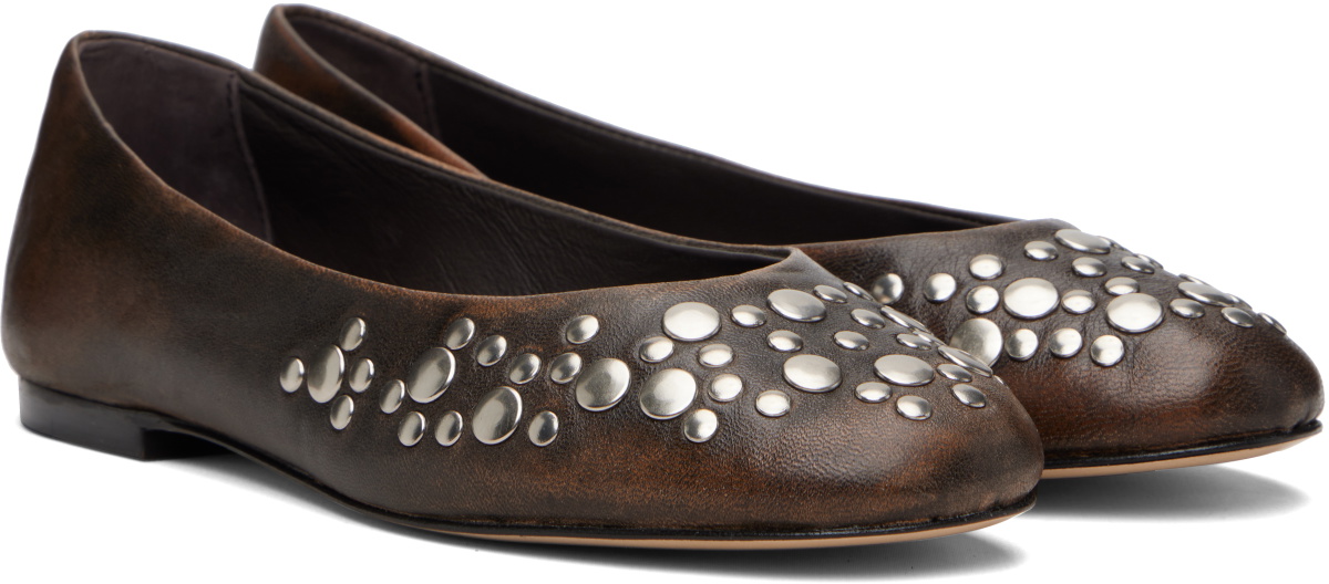 Gimaguas Brown Bailarina Studs Flats