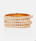 Repossi Antifer 4 rows 18kt rose gold ring with diamonds