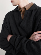 A Kind Of Guise - Marabou Knitted Organic Cotton Polo Shirt - Black
