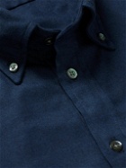 Richard James - Button-Down Collar Cotton-Flannel Shirt - Blue
