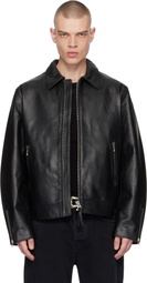Nudie Jeans Black Eddy Rider Leather Jacket