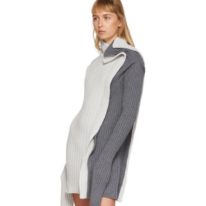 Christina Seewald SSENSE Exclusive Grey Split Dress Sweater