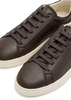 Tods Pebbled Leather Sneakers Brown