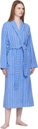 Tekla Blue & White Terry Classic Bathrobe
