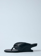 Rick Owens Leather Thong Wedge Sandals