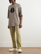 Rick Owens - Moncler Logo-Print Cotton-Jersey T-Shirt - Gray