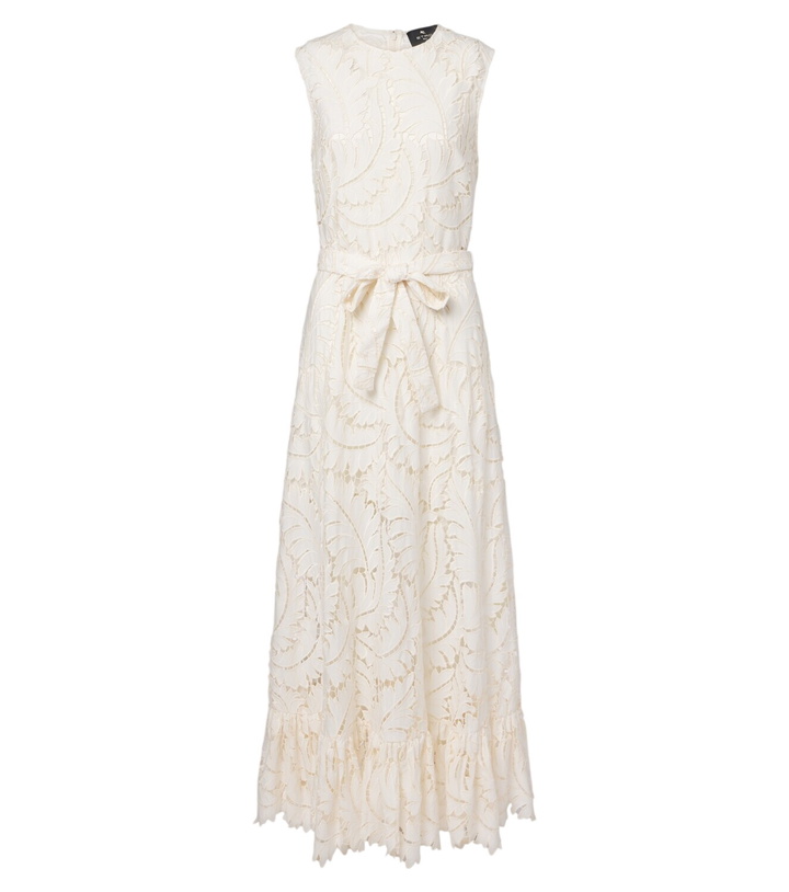 Photo: Etro Belted giupure lace cotton maxi dress