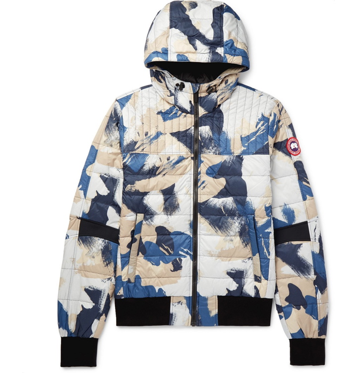 Photo: Canada Goose - Cabri Slim-Fit Packable Printed Quilted Nylon-Ripstop Hooded Down Jacket - Blue