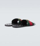 Gucci Riviera GG leather slides