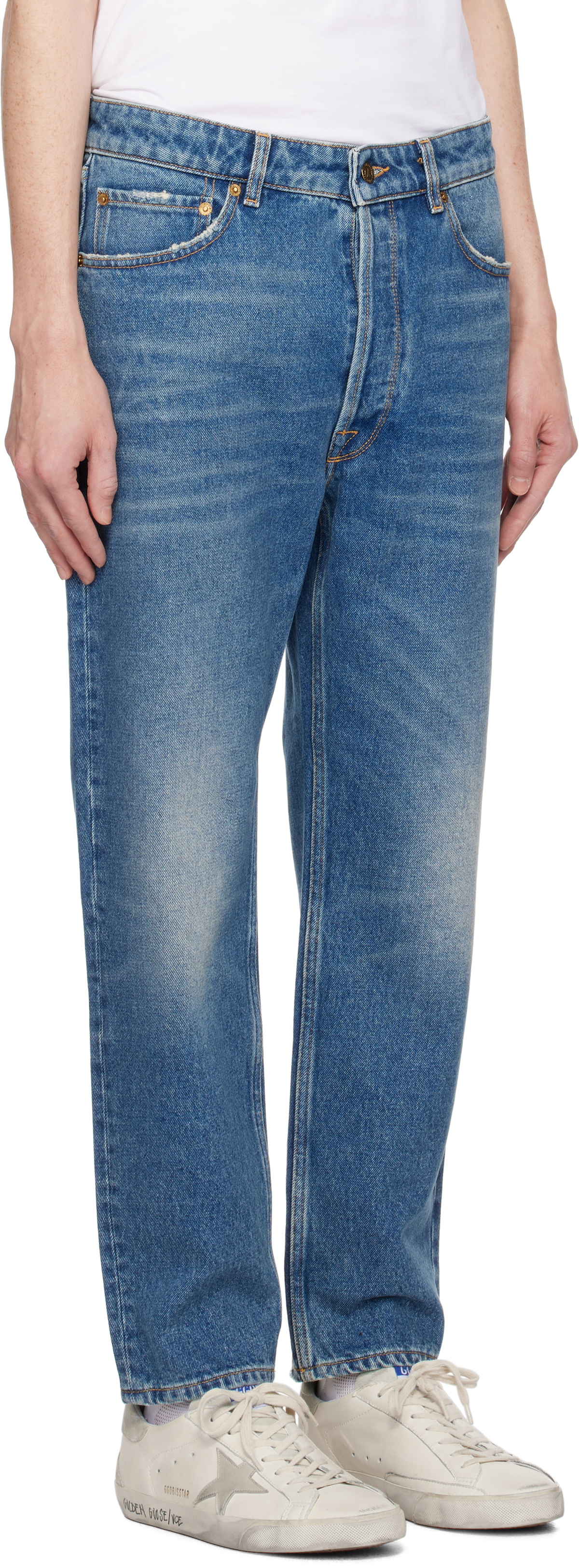 Golden Goose Blue Slim Fit Medium Wash Jeans